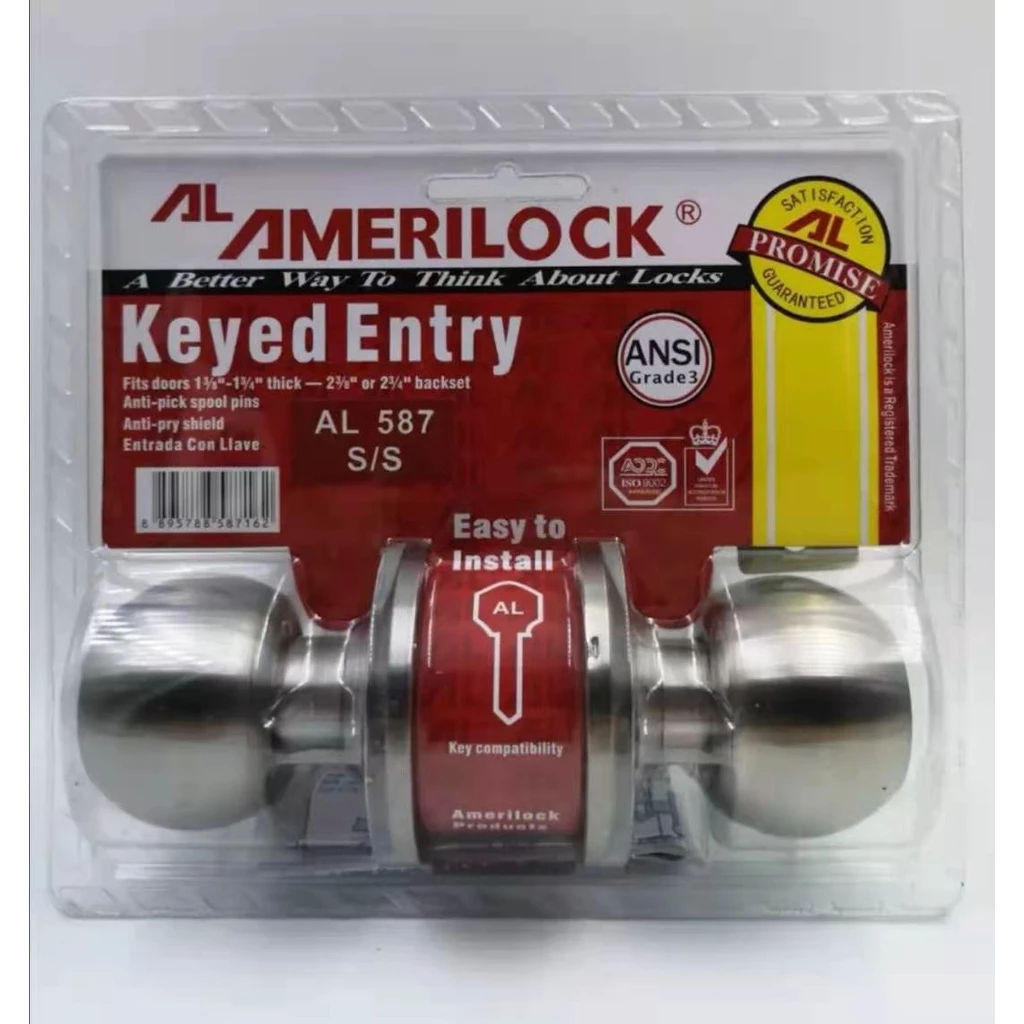 Amerilock Door Lock Set - Silver Round